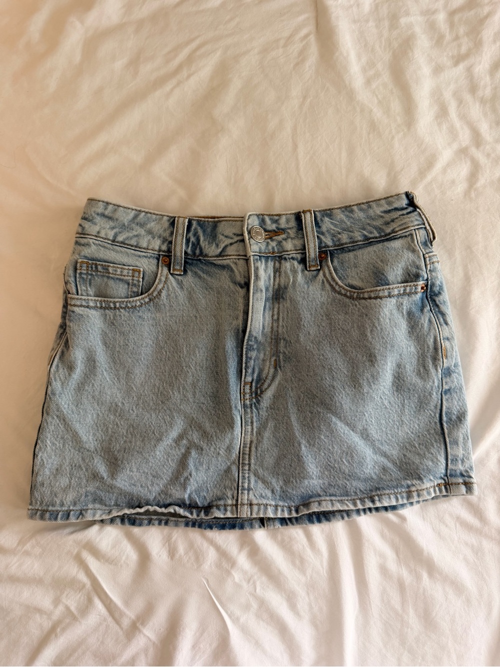 Pacsun Light Wash Denim Mini Skirt - Classic Casual